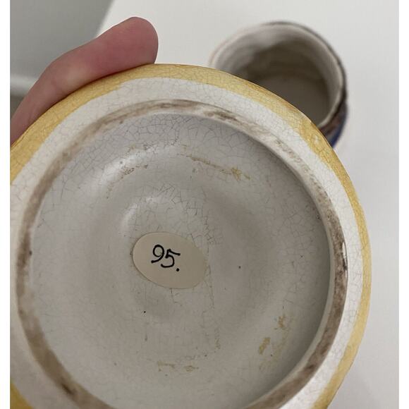 Vintage Majolica Tobacco Humidor with a‎ Man Wearing a Hat - Picture 5 of 8